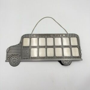 Vintage Solid Brass School Bus Picture Frame 1–12 Grade 14 X 6 Decorative